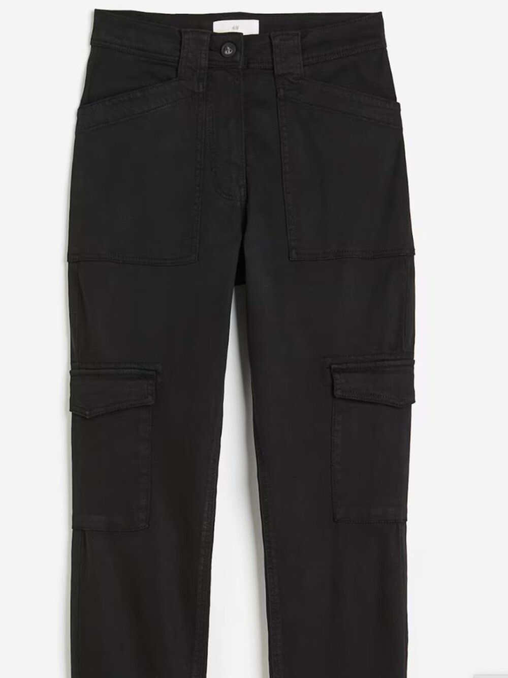 H & M cargo pants black lyocell/tencel new with tags women XL